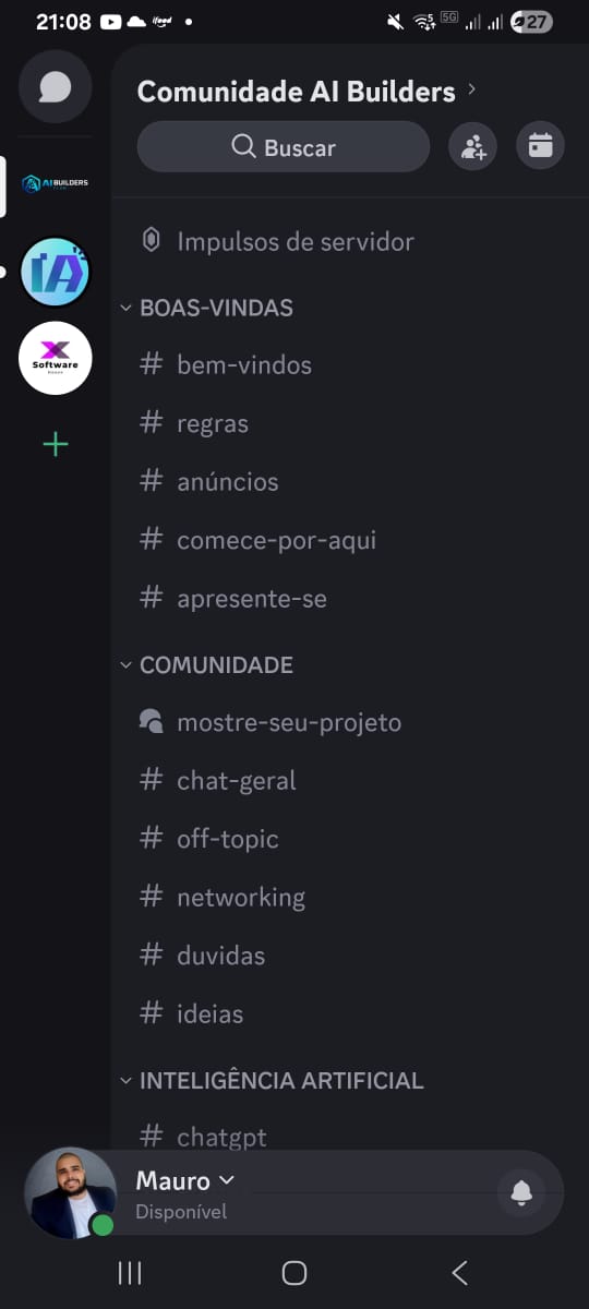 Canais organizados — do bem-vindo ao networking